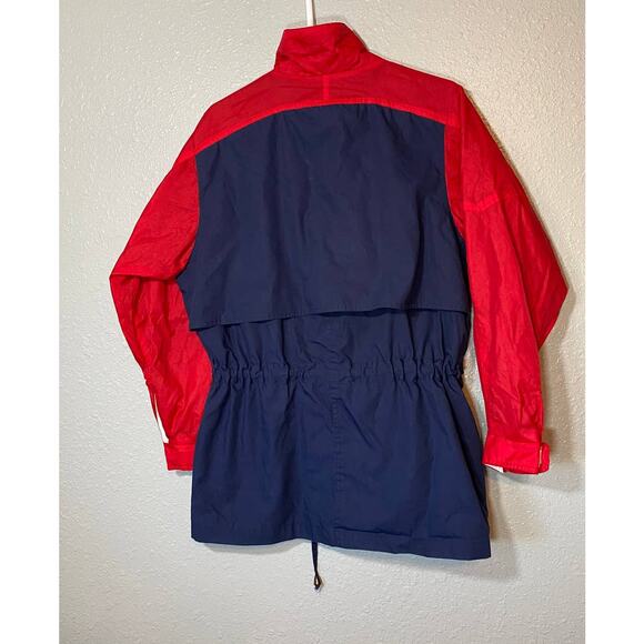 OutBrook Womens Medium Red Navy Parka Coat Jacket Full Zip 90s 80s - Picture 2 of 12